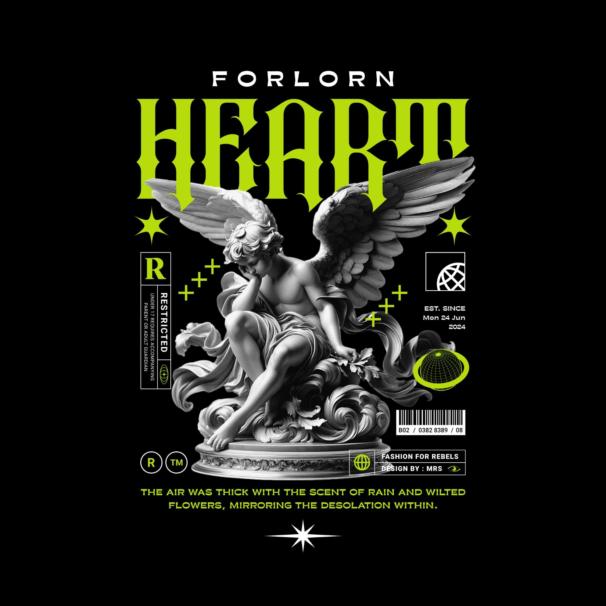 Forlorn Heart Graphic T-Shirt for Men – Premium Printed Cotton Tee