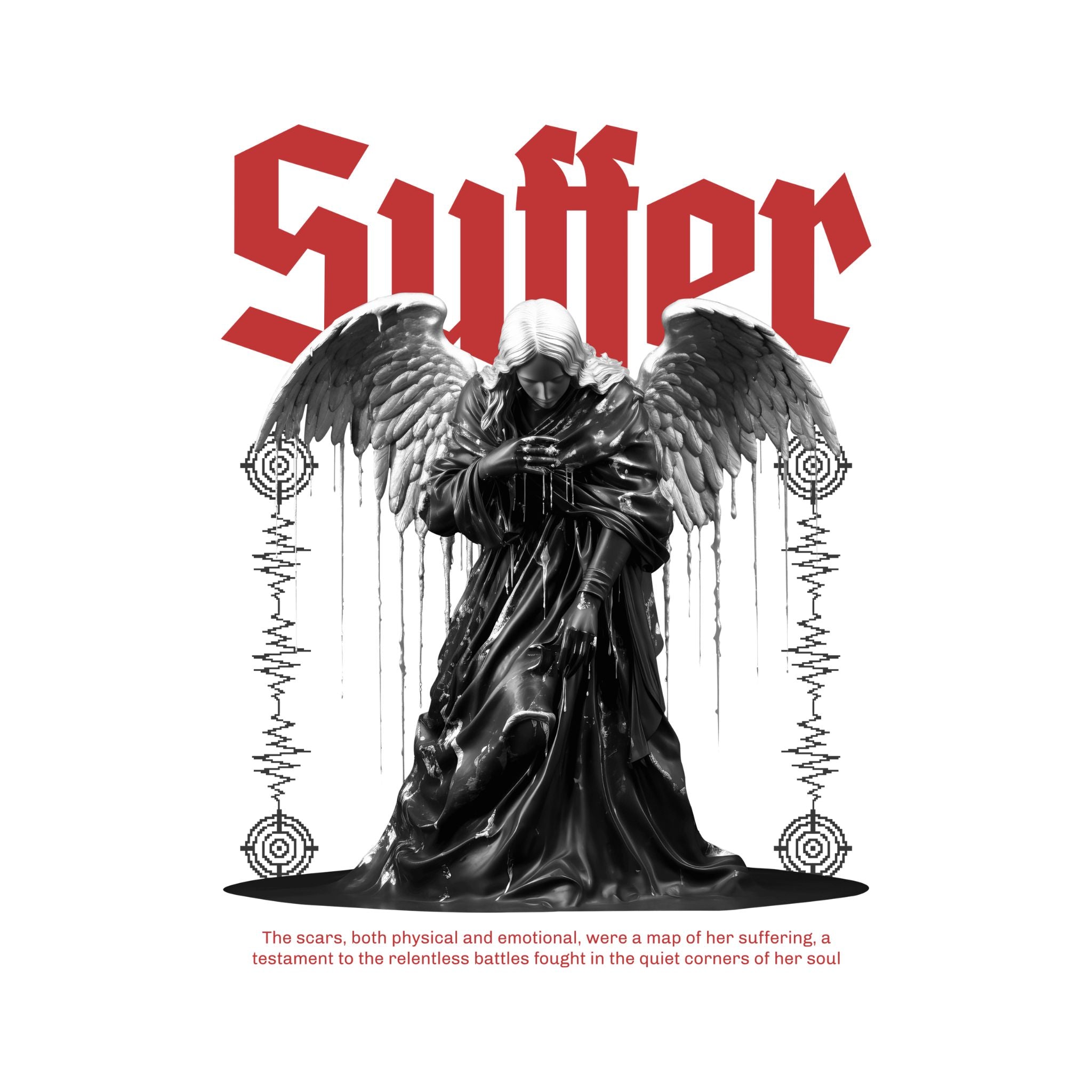 Suffer Gothic Angel Print T-Shirt for Men | Streetwear Look