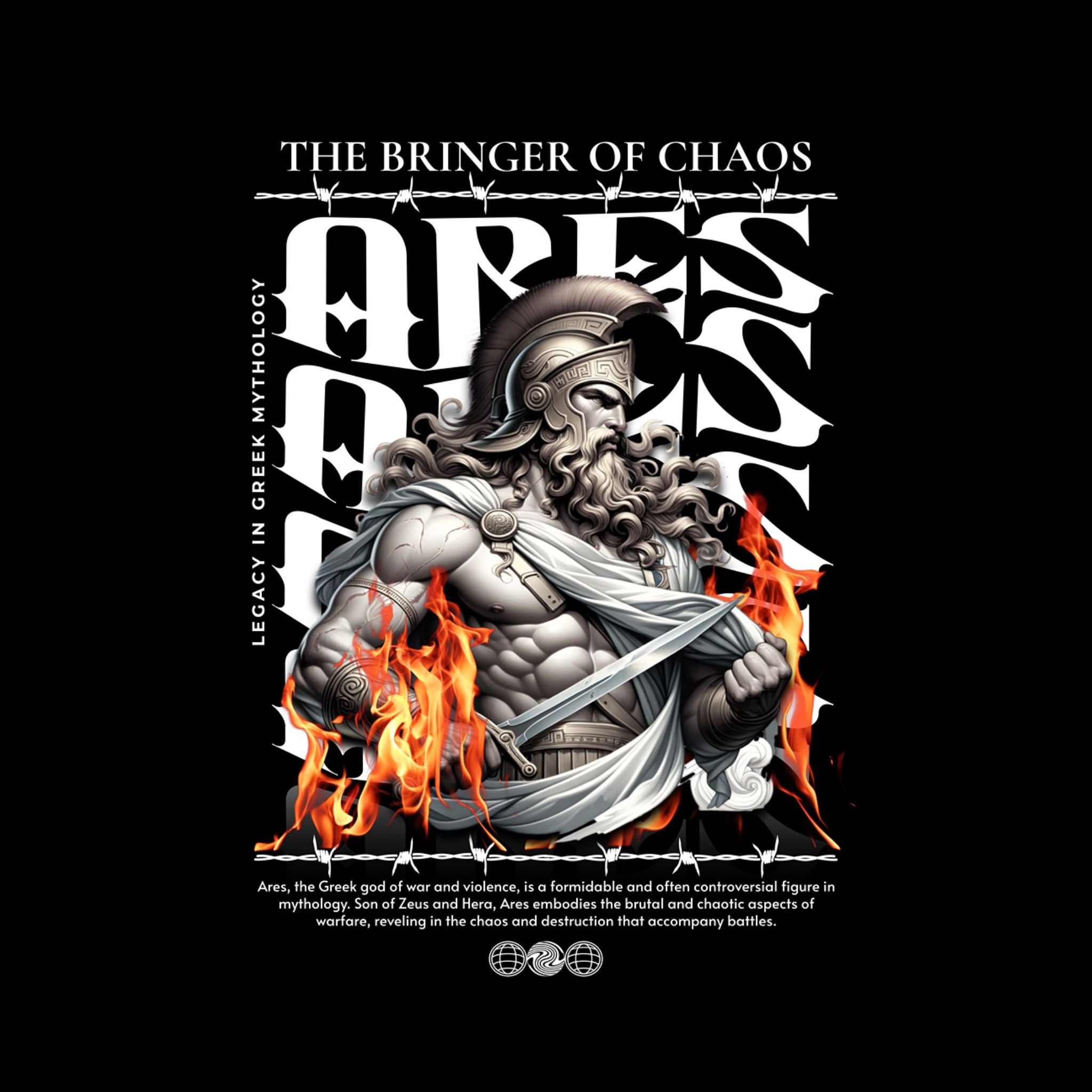 Ares – The Bringer of Chaos Graphic T-Shirt | Premium Streetwear Tee for Men