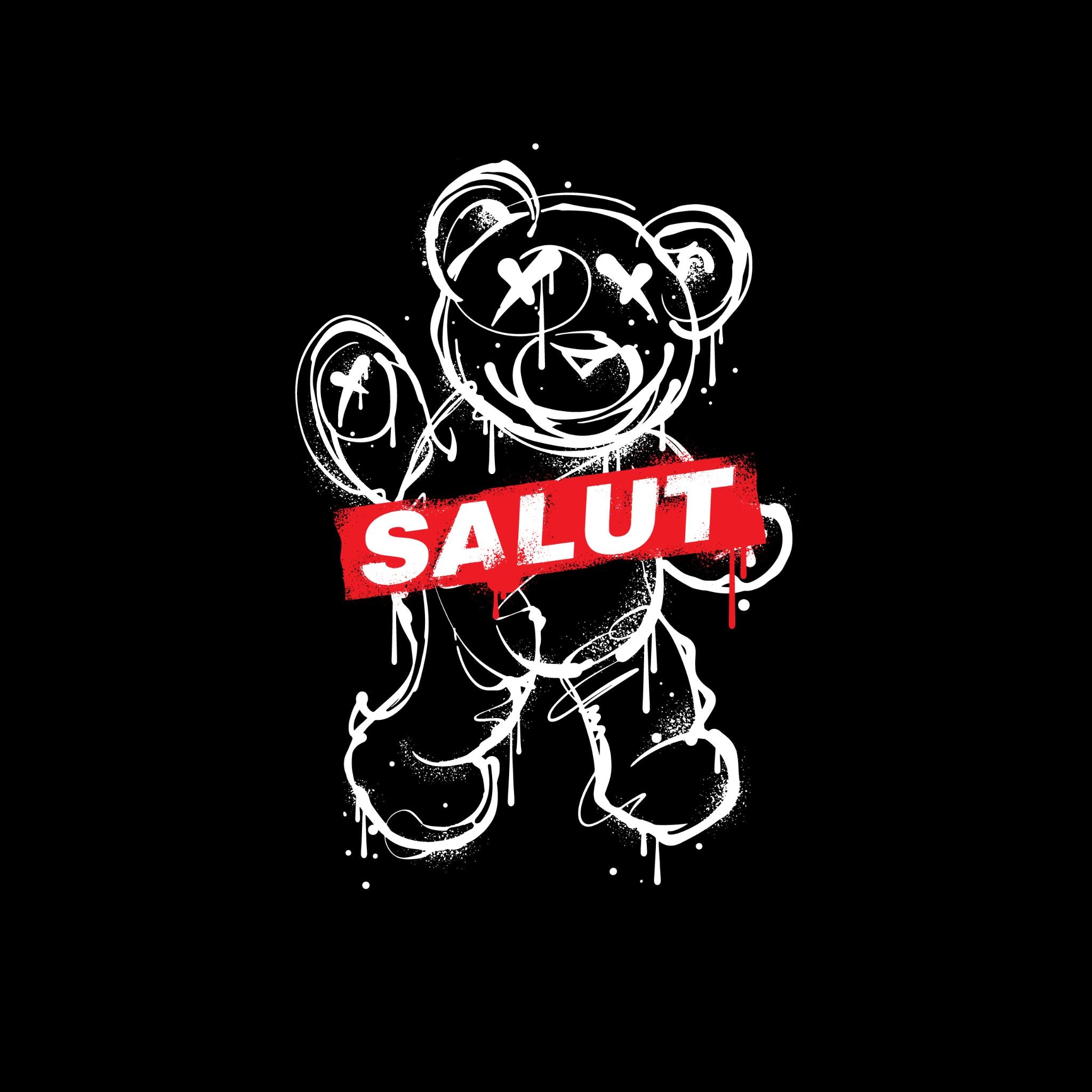 SALUT Bear Graphic Printed T-Shirt for Men – Premium Cotton | Stavalian
