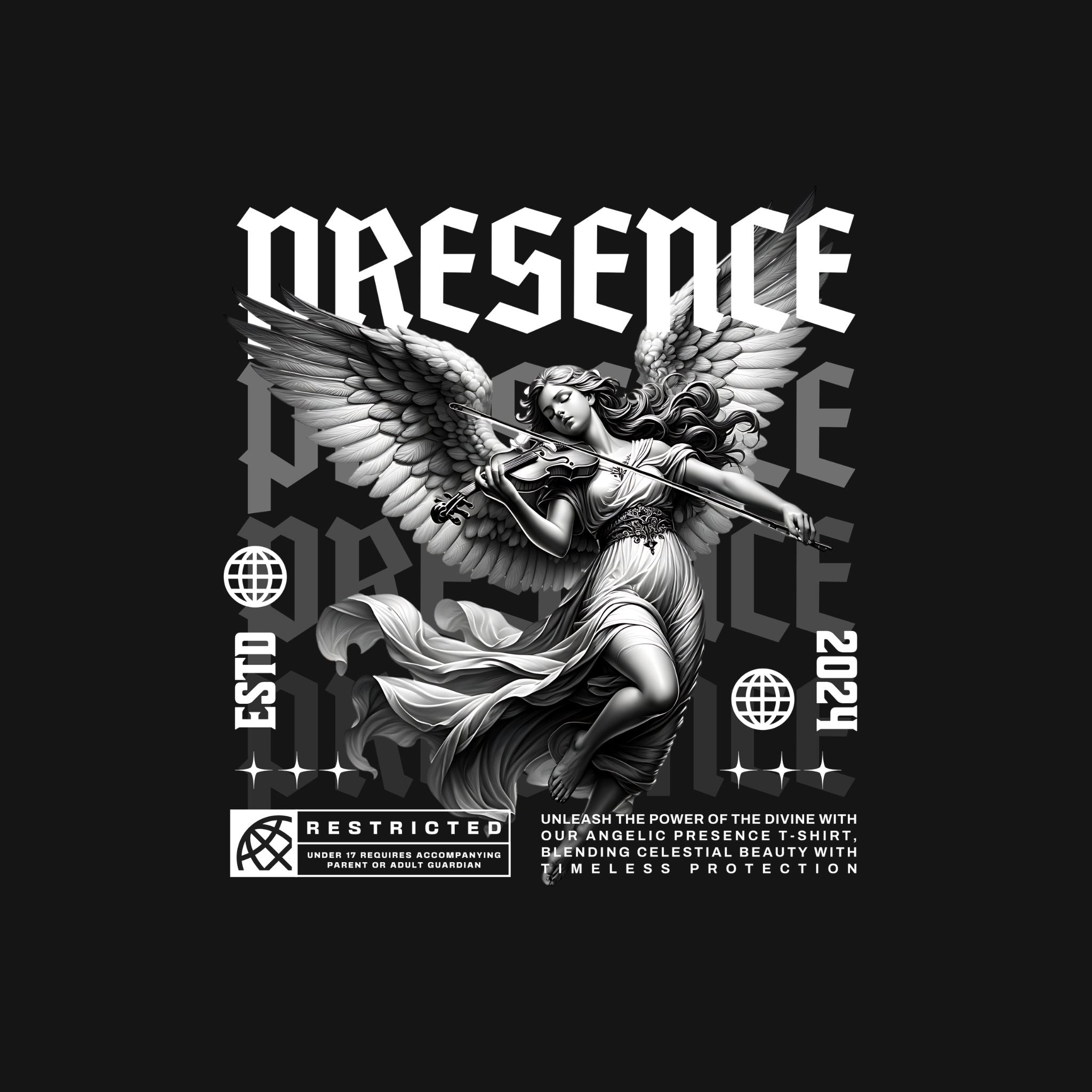 Oversized Angel Graphic T-Shirt for Men | Celestial Streetwear