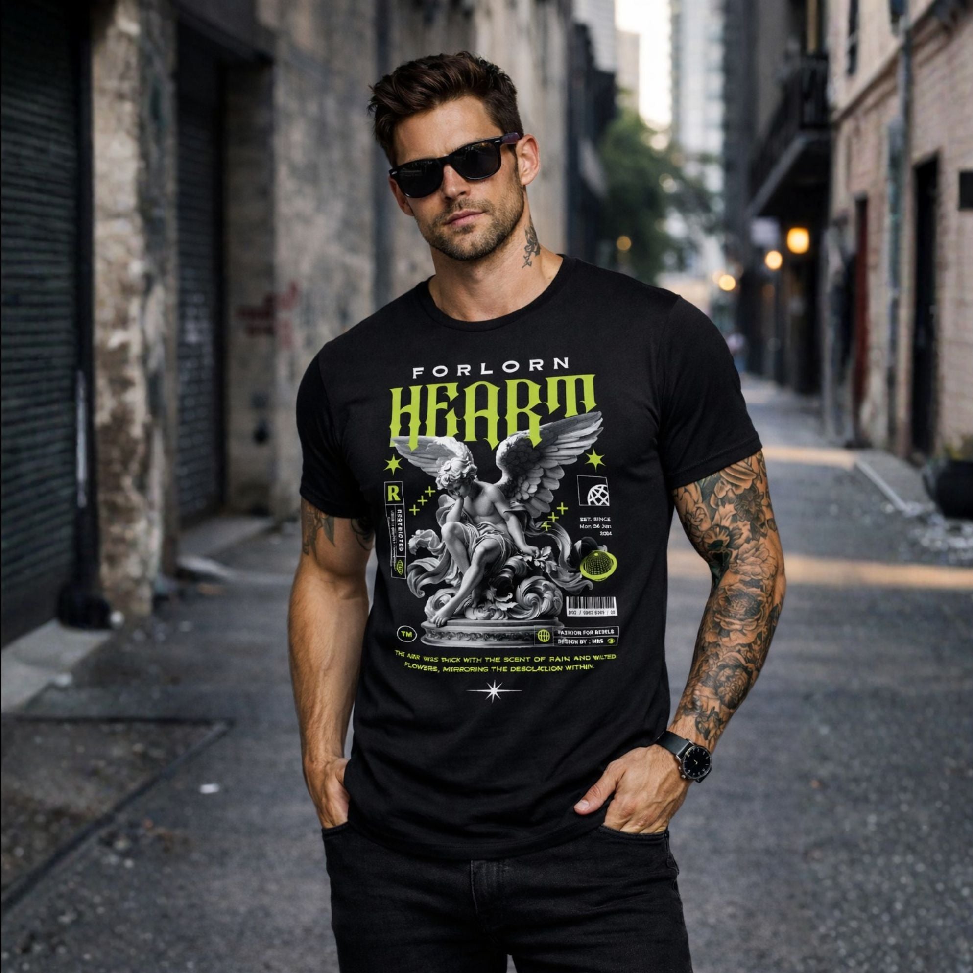 Forlorn Heart Graphic T-Shirt for Men – Premium Printed Cotton Tee