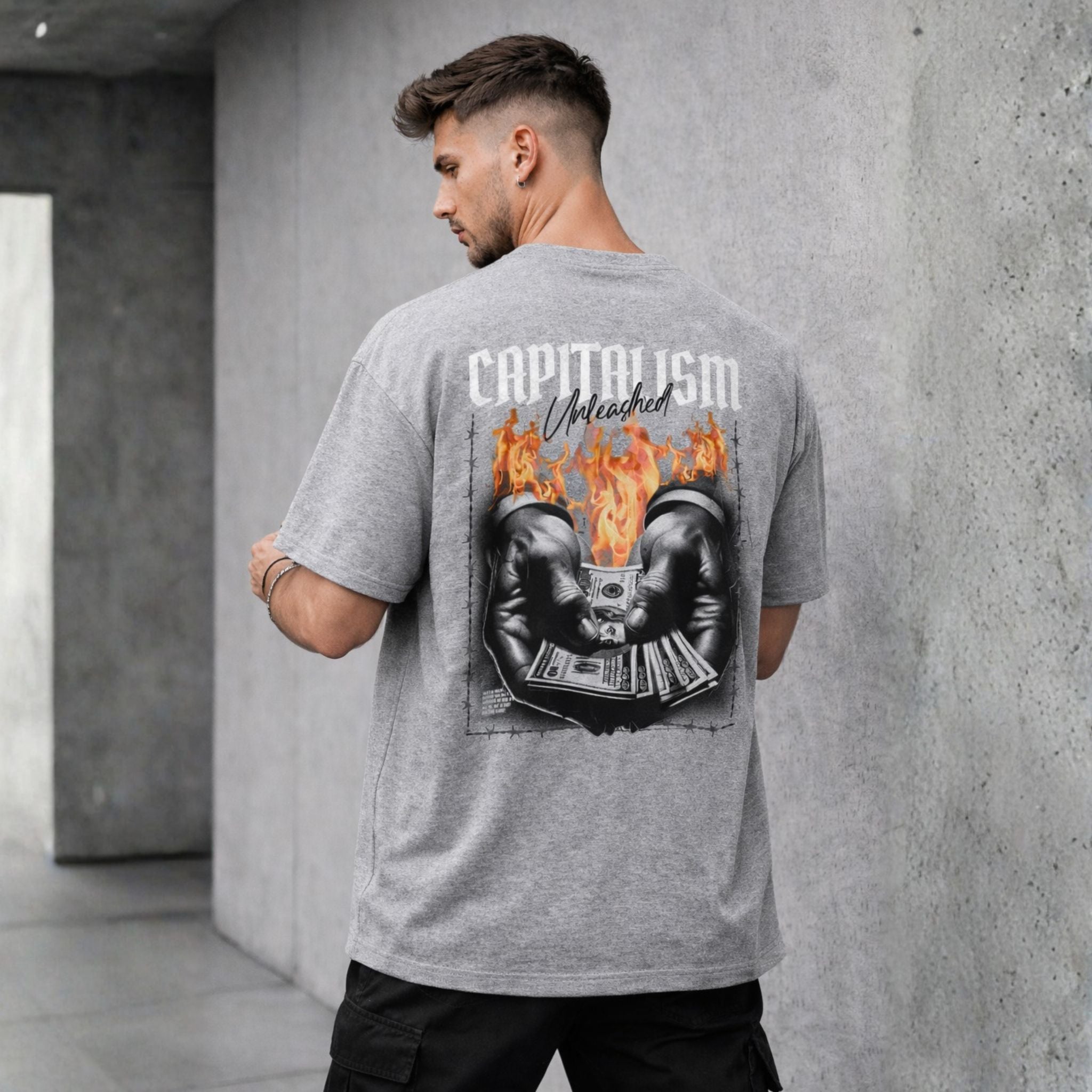 Capitalism Unleashed Oversized T-Shirt – Bold Streetwear Statement