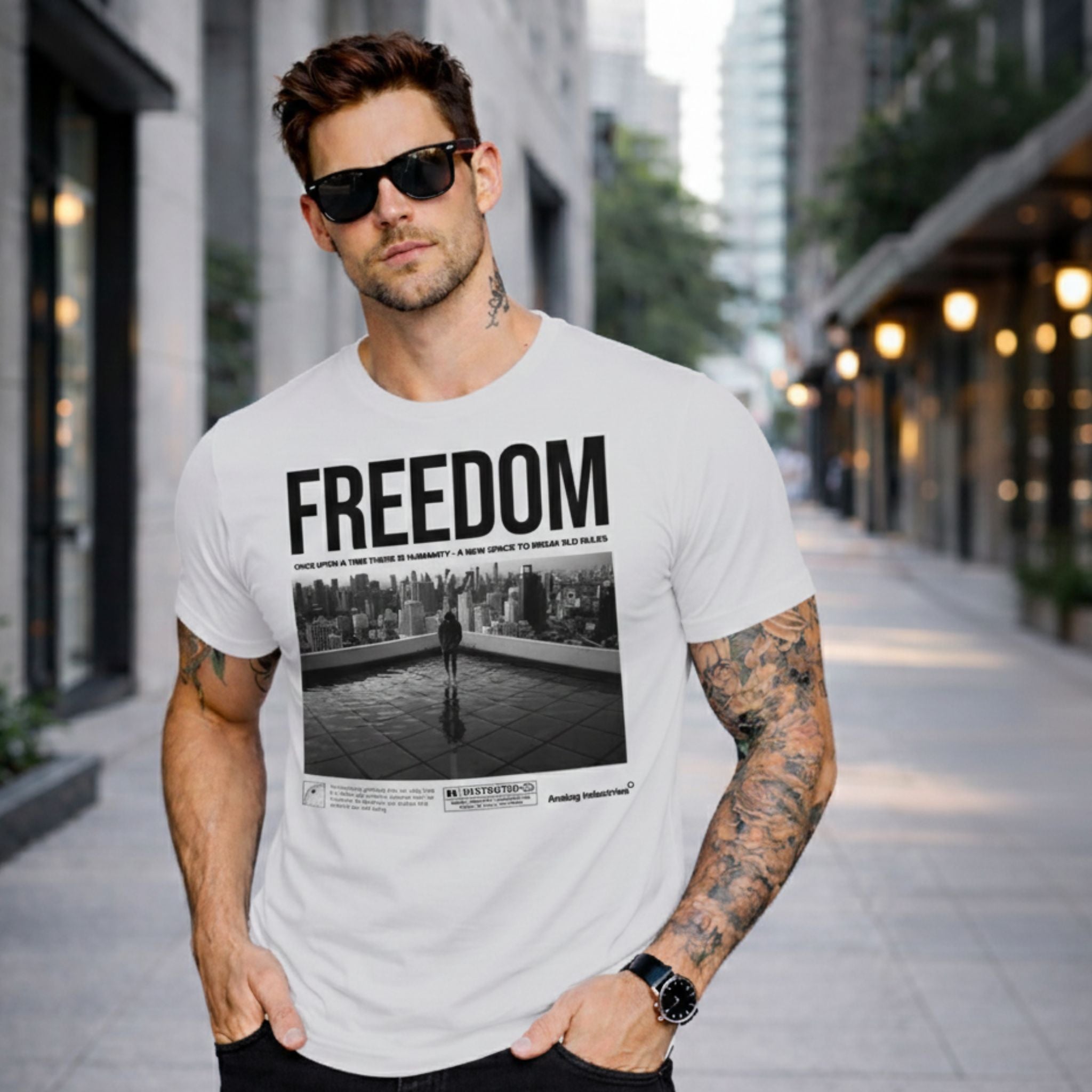 Freedom Graphic Printed T-Shirt for Men