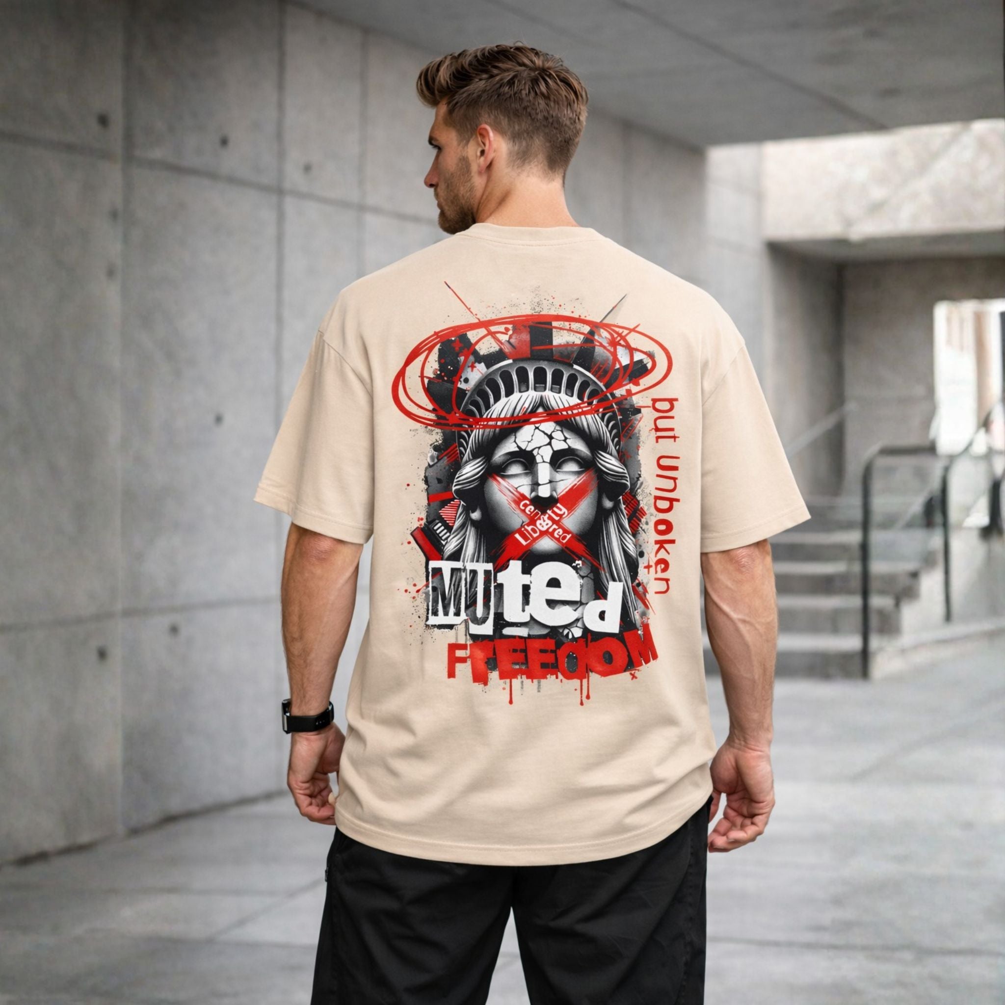 Unbroken Freedom Oversized T Shirt – Streetwear Graphic Tee
