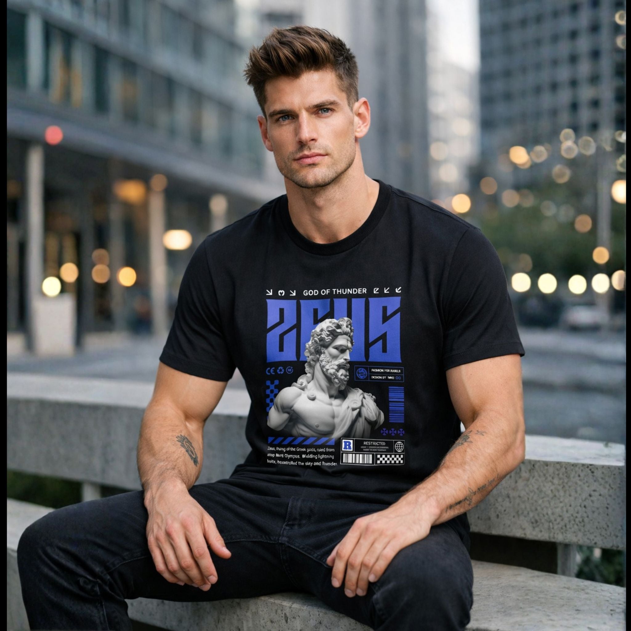 Zeus Graphic Printed T-Shirt for Men | Bold Streetwear Cotton Regular Fit