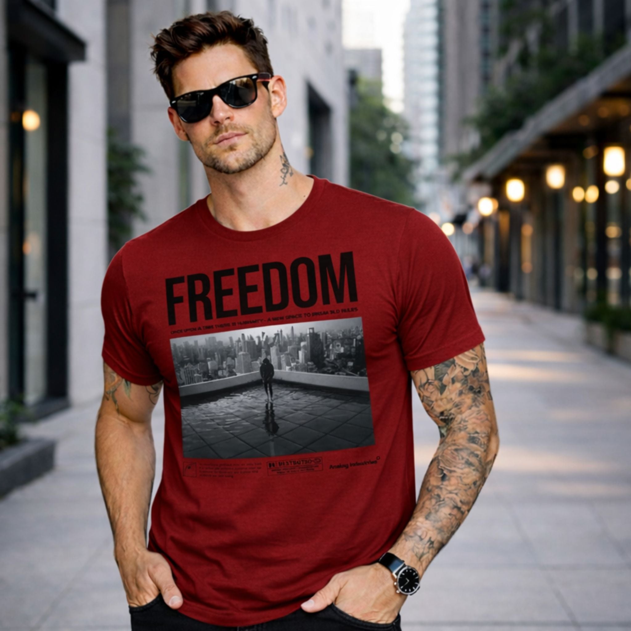 Freedom Graphic Printed T-Shirt for Men