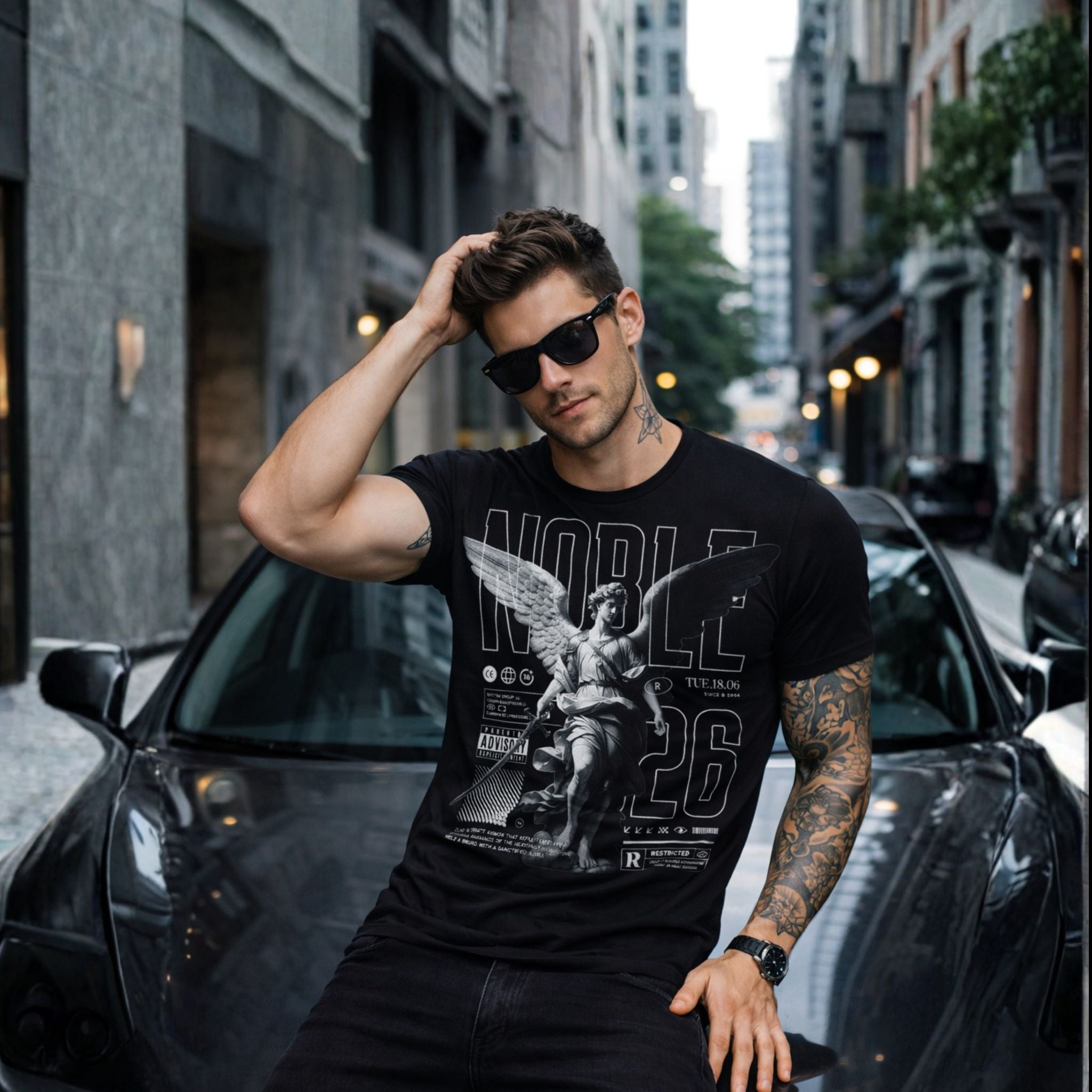 Premium Angel Graphic Streetwear T-Shirt for Men