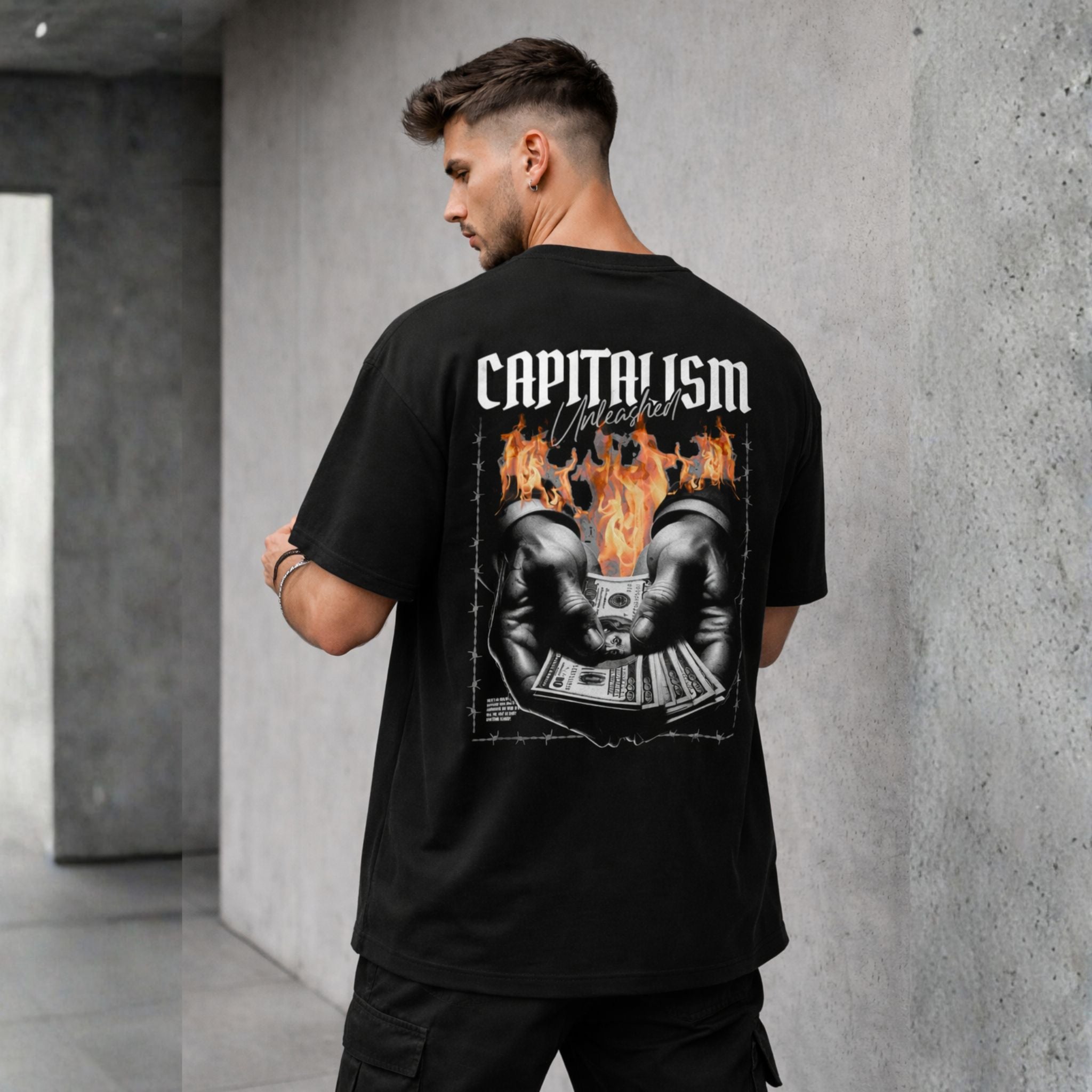 Capitalism Unleashed Oversized T-Shirt – Bold Streetwear Statement