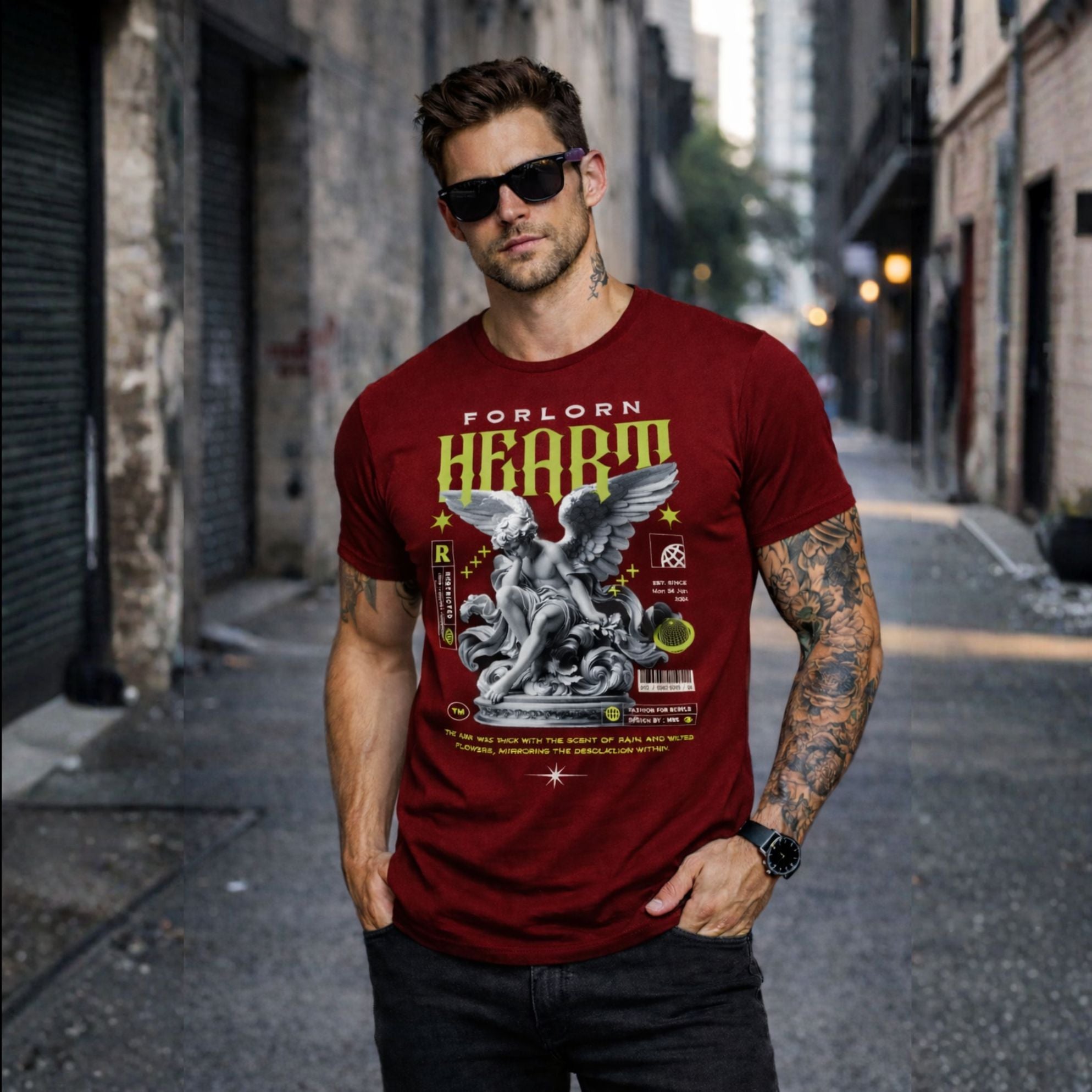 Forlorn Heart Graphic T-Shirt for Men – Premium Printed Cotton Tee