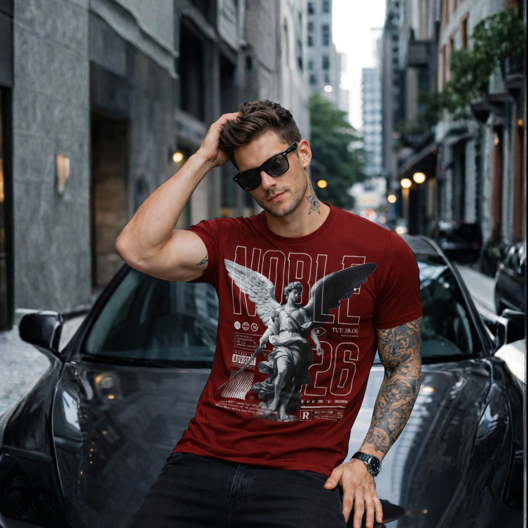 Premium Angel Graphic Streetwear T-Shirt for Men