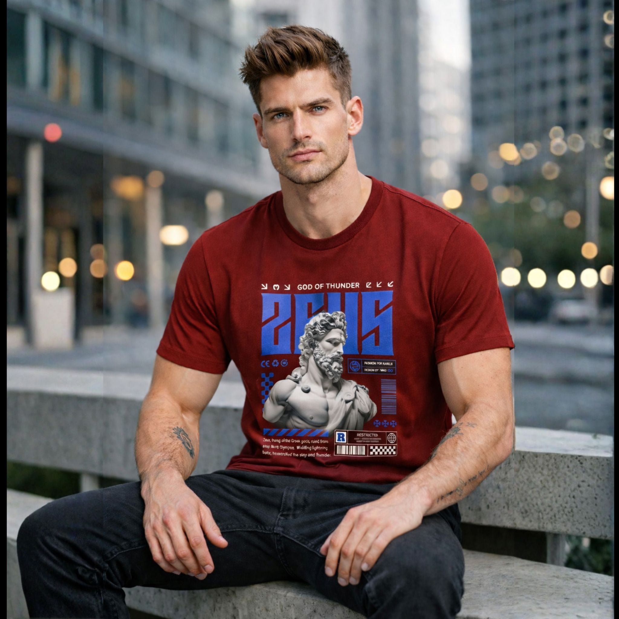 Zeus Graphic Printed T-Shirt for Men | Bold Streetwear Cotton Regular Fit