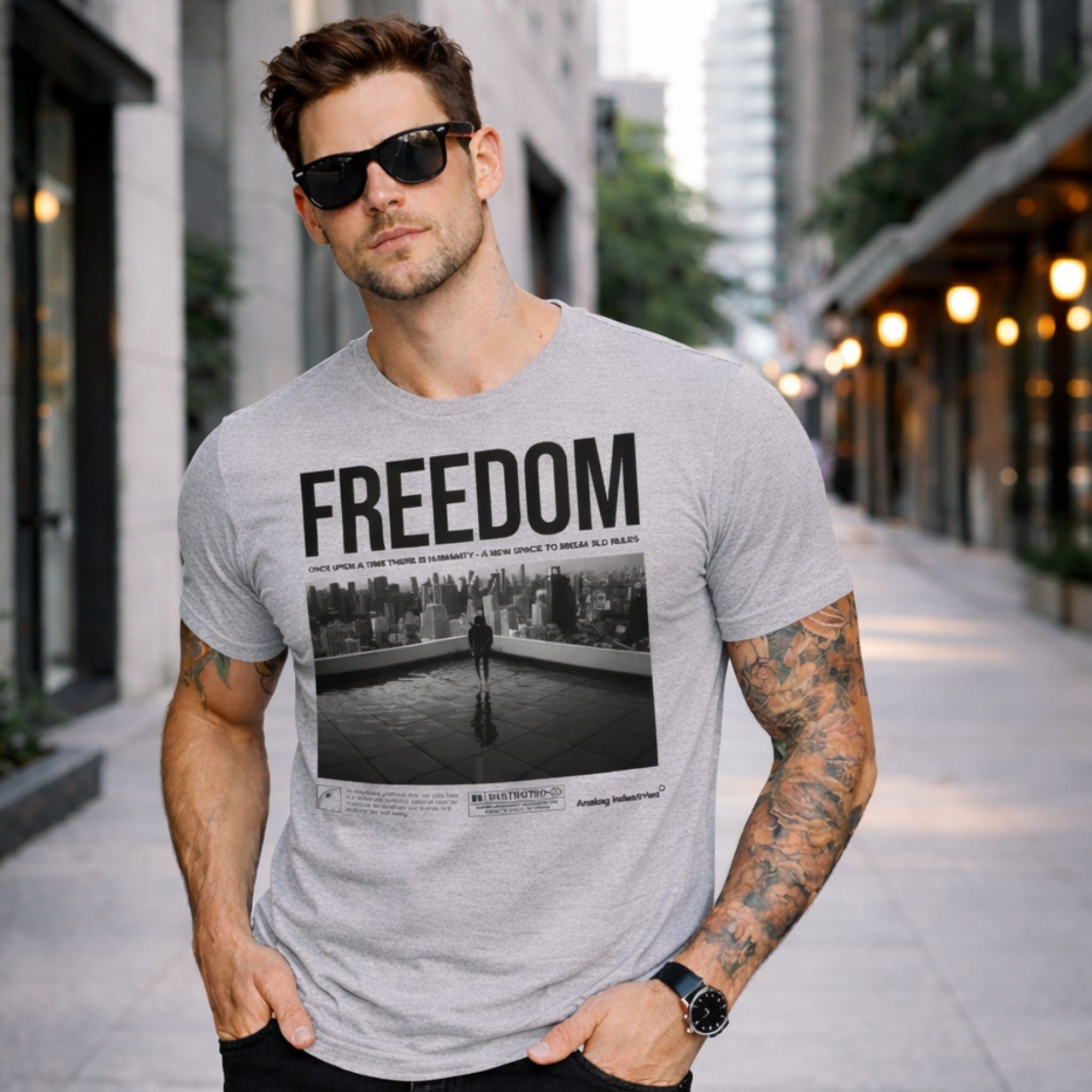 Freedom Graphic Printed T-Shirt for Men