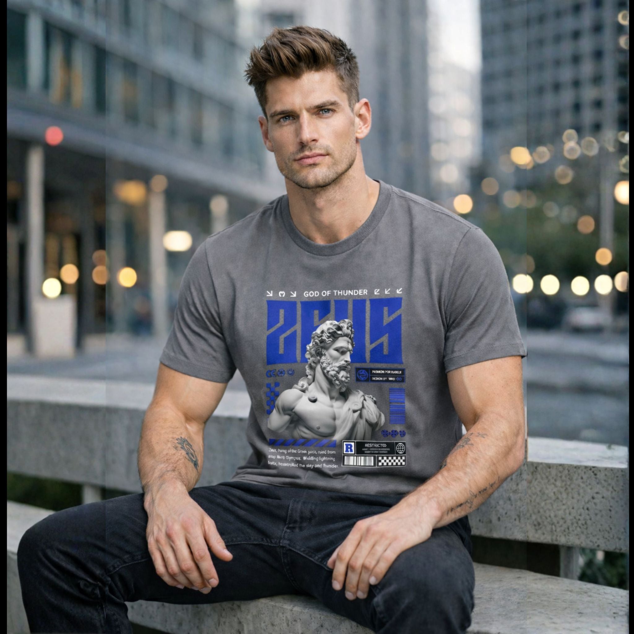 Zeus Graphic Printed T-Shirt for Men | Bold Streetwear Cotton Regular Fit