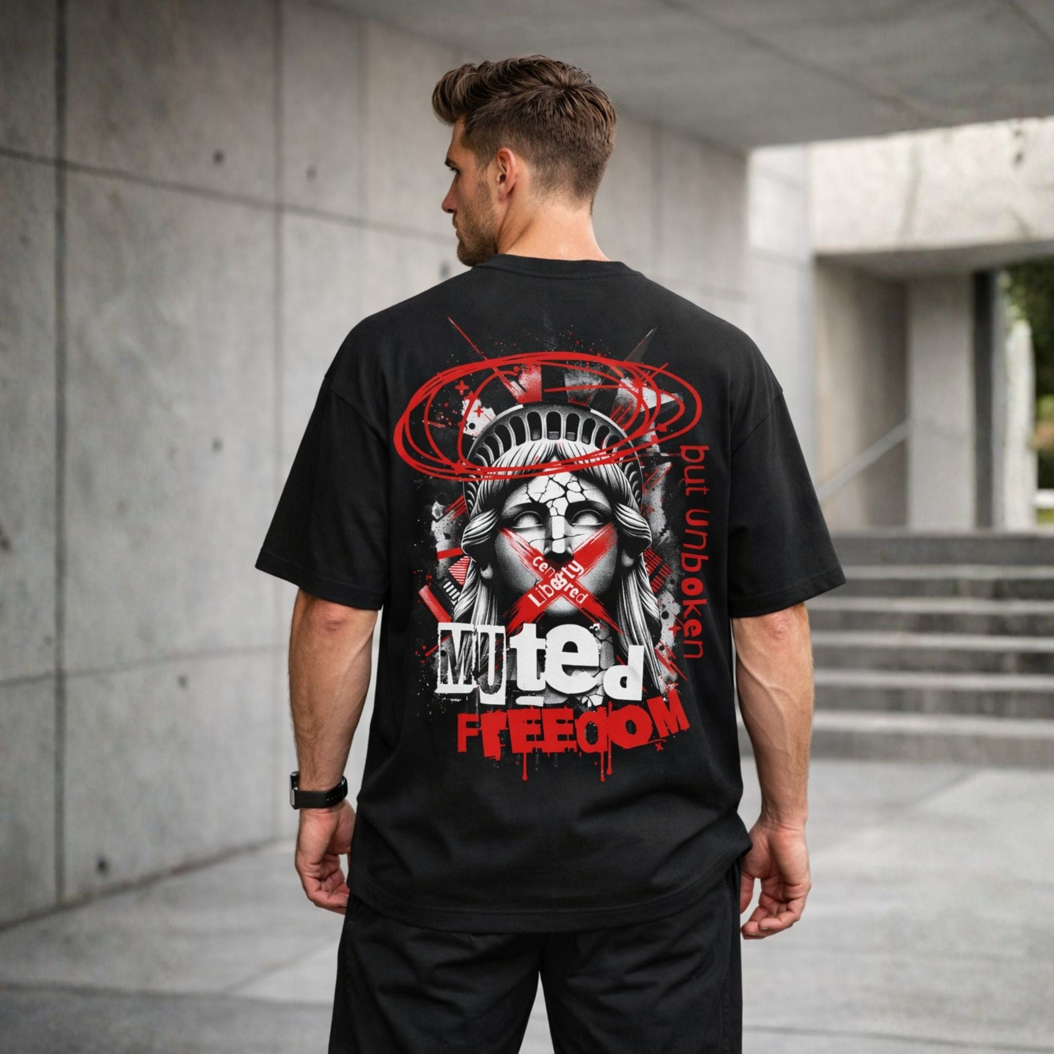 Unbroken Freedom Oversized T Shirt – Streetwear Graphic Tee