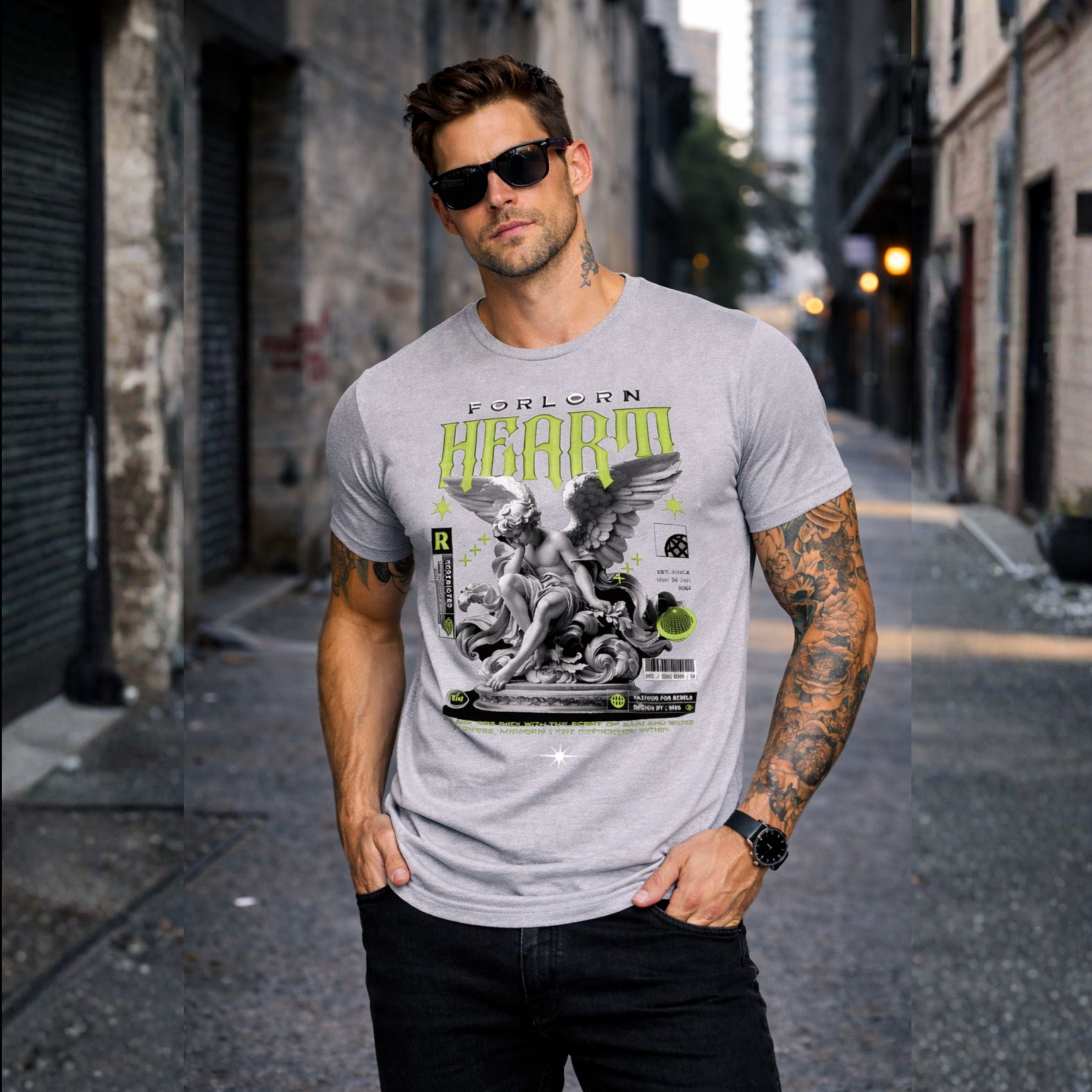 Forlorn Heart Graphic T-Shirt for Men – Premium Printed Cotton Tee