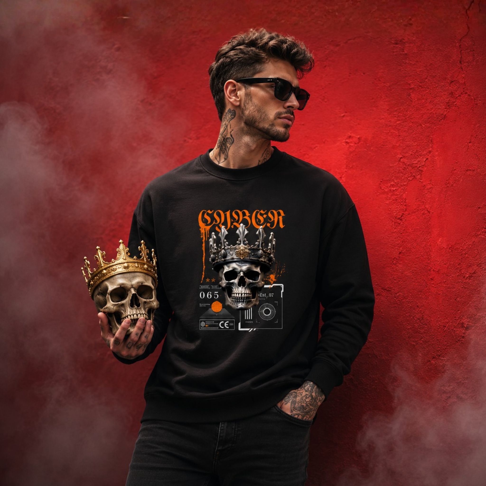 Crown Skull Sweatshirt for Men – Premium Streetwear