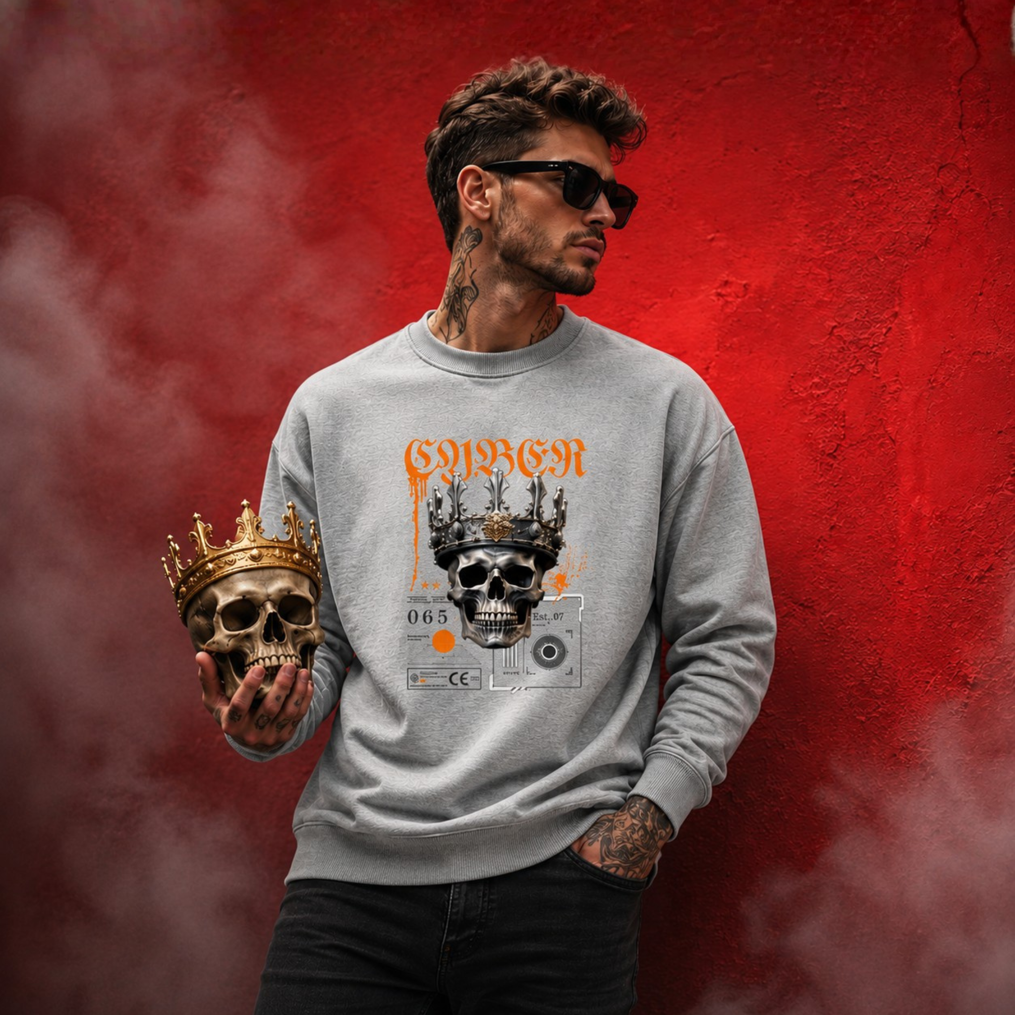 Crown Skull Sweatshirt for Men – Premium Streetwear