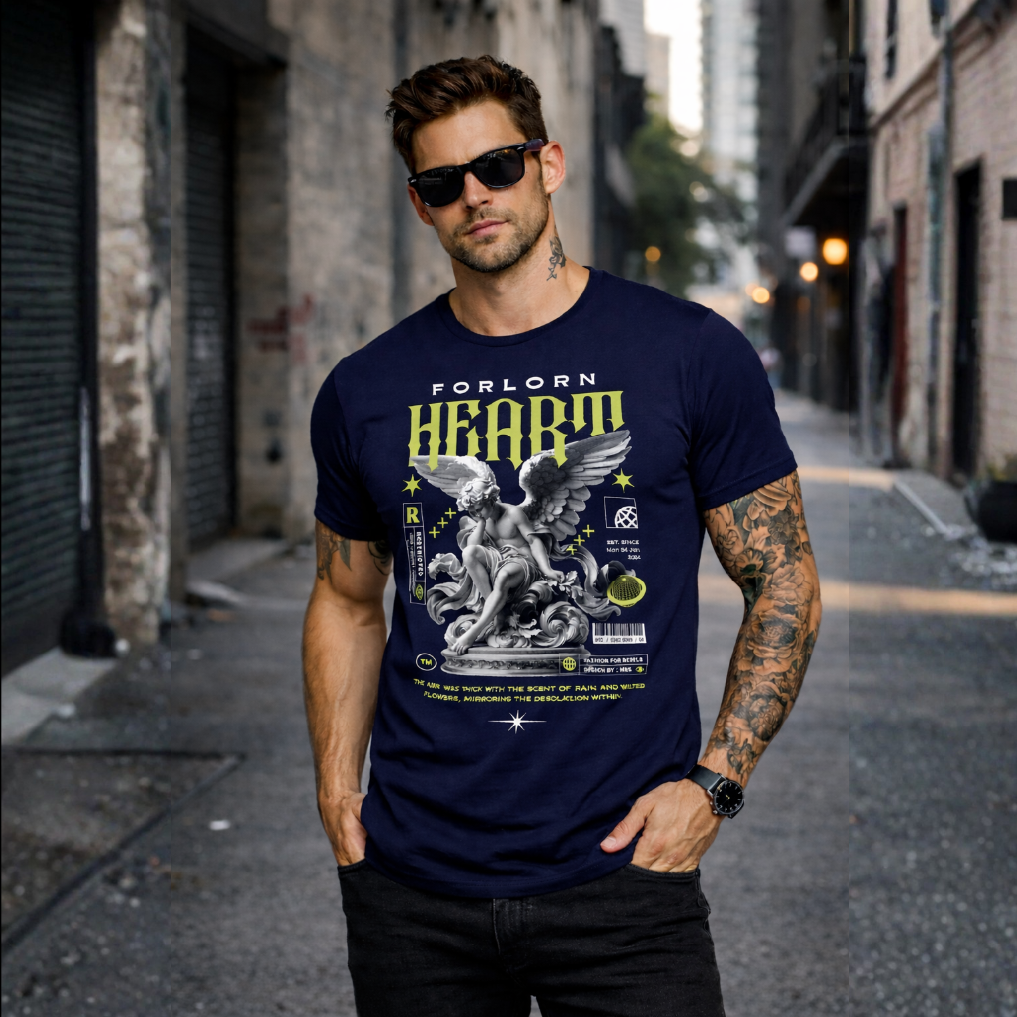 Forlorn Heart Graphic T-Shirt for Men – Premium Printed Cotton Tee