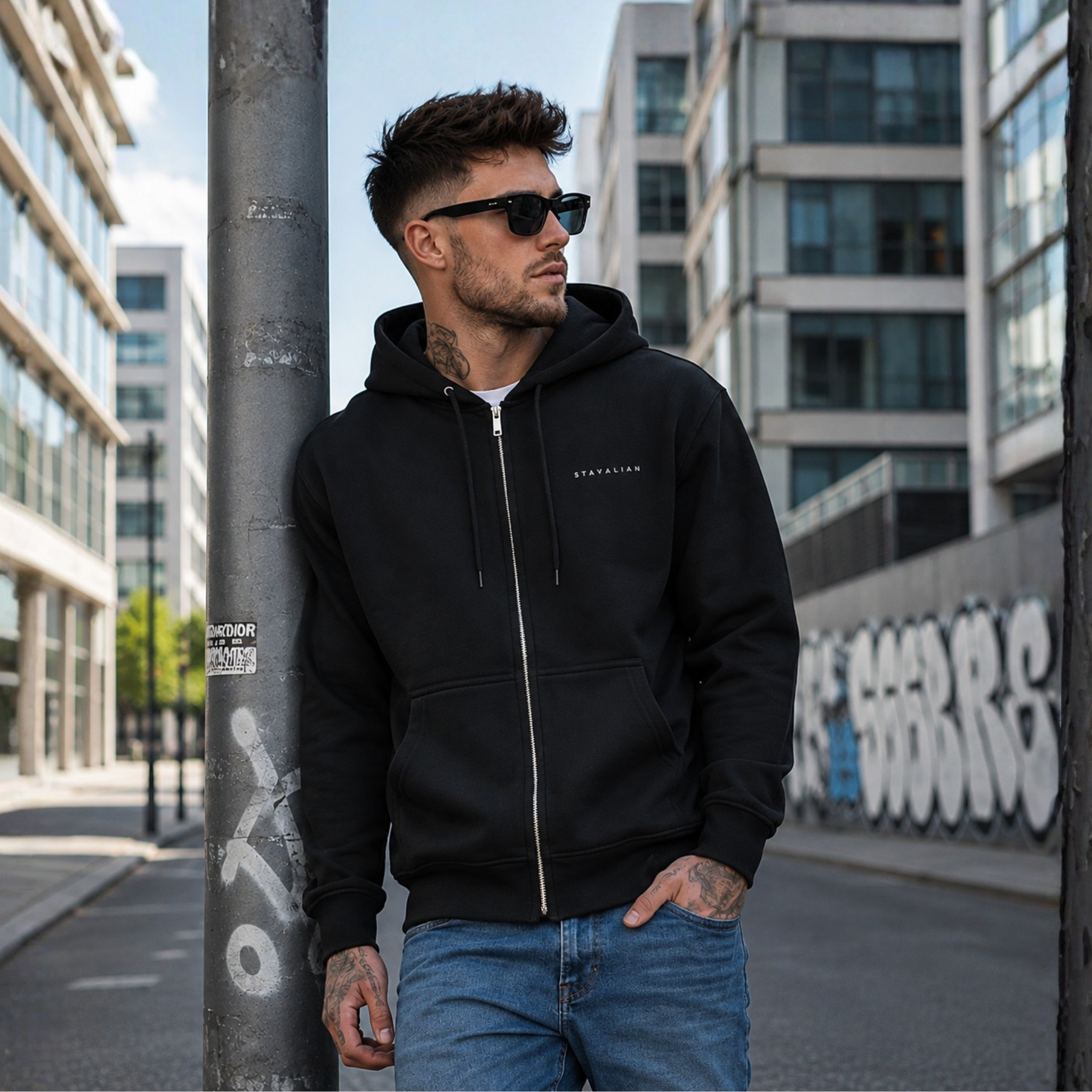 Dreams Skull Zipper Hoodie for Men